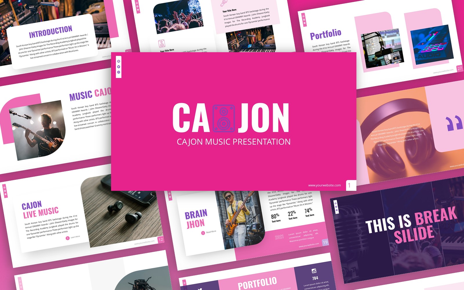Cajon - Music Multipurpose PowerPoint Template