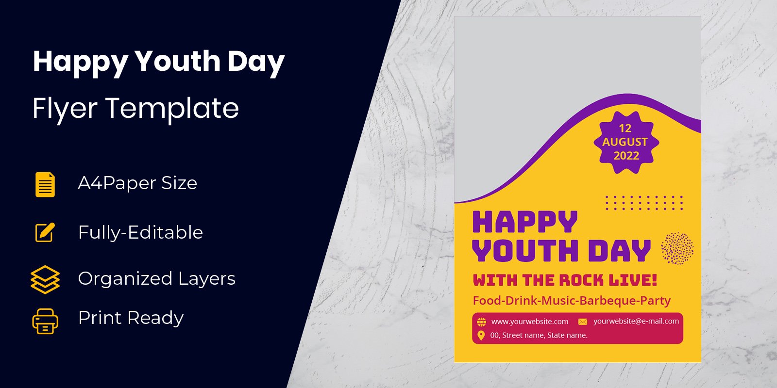 Happy Youth Day Modern Banner Design