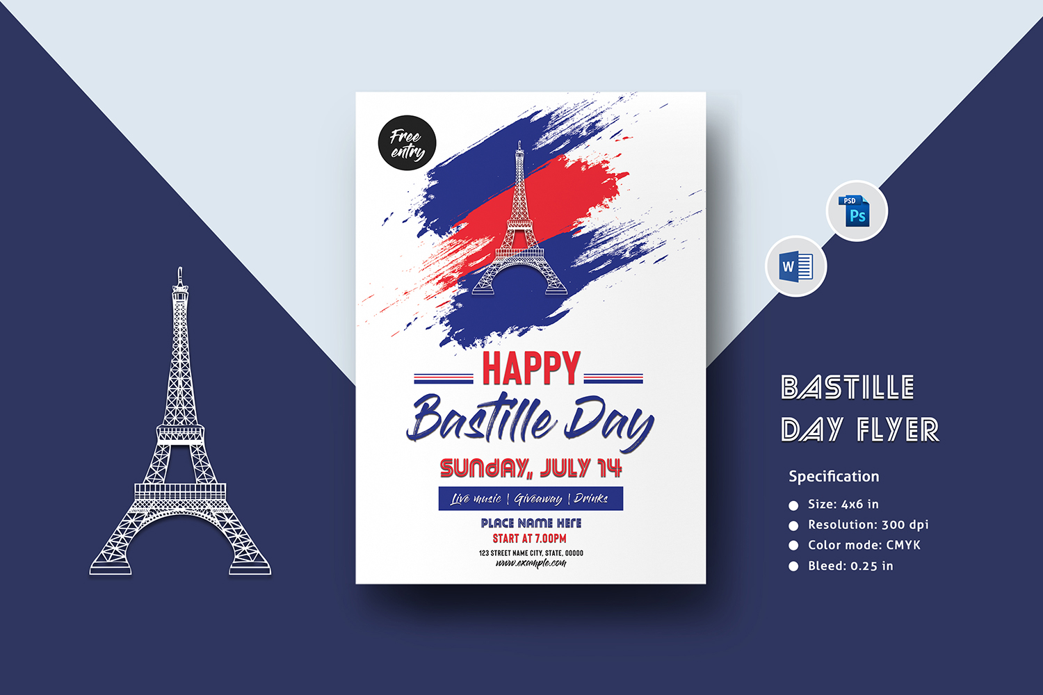 Bastille Day Flyer Corporate Identity Template