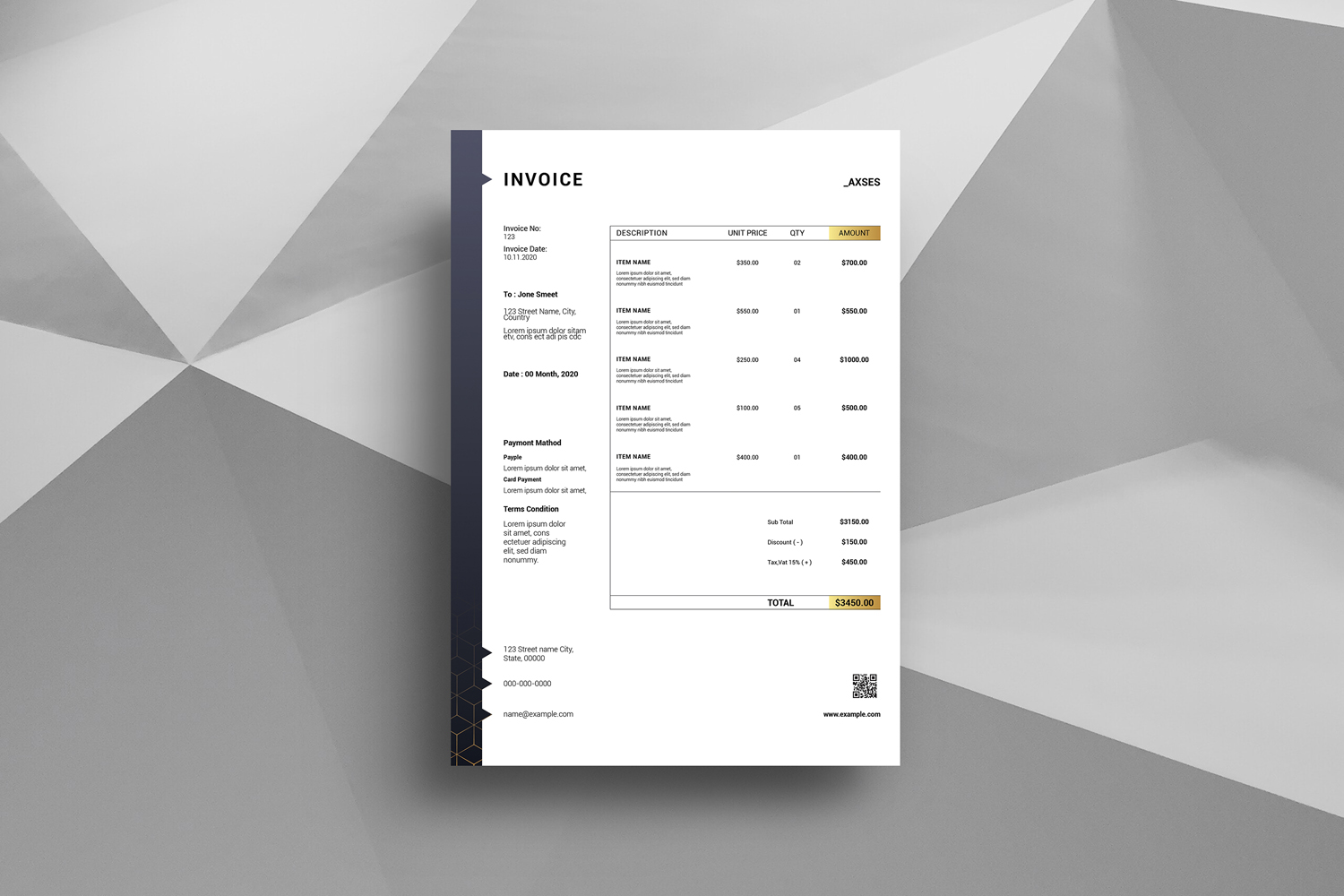 Axses Invoice Corporate Identity Template