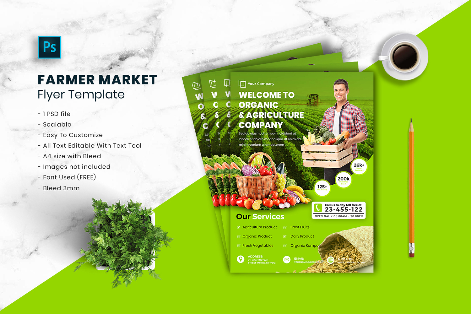 Farmer Market Flyer Template vol.02