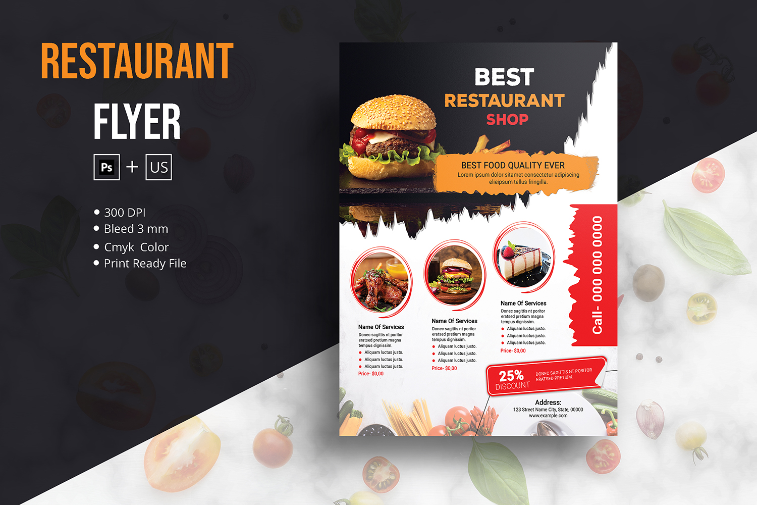 Restaurant Menu Flyer Corporate Identity Template