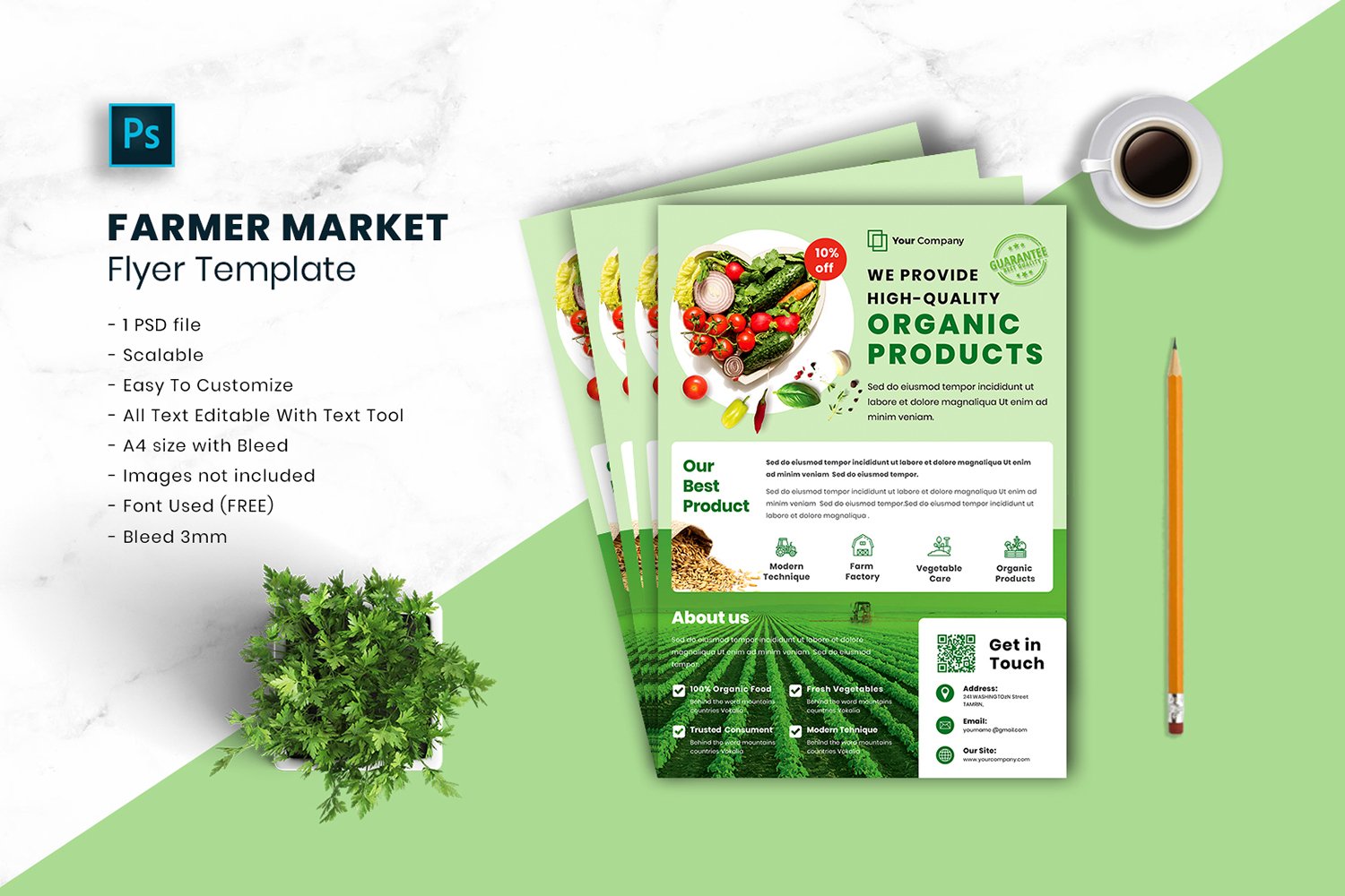 Farmer Market Flyer Template vol.10