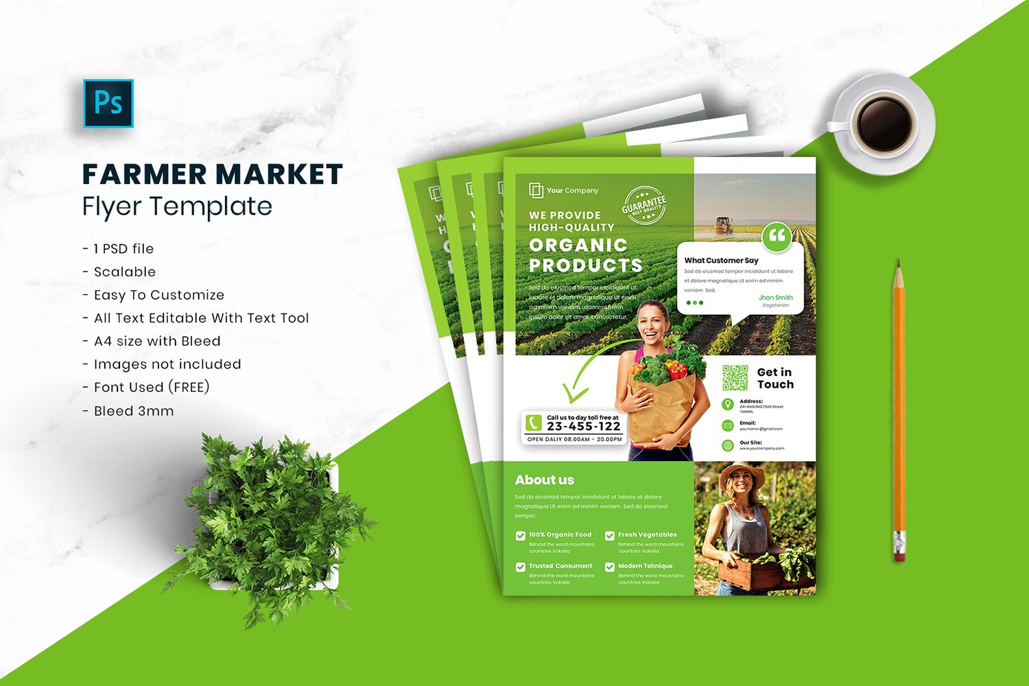 Farmer Market Flyer Template vol.12