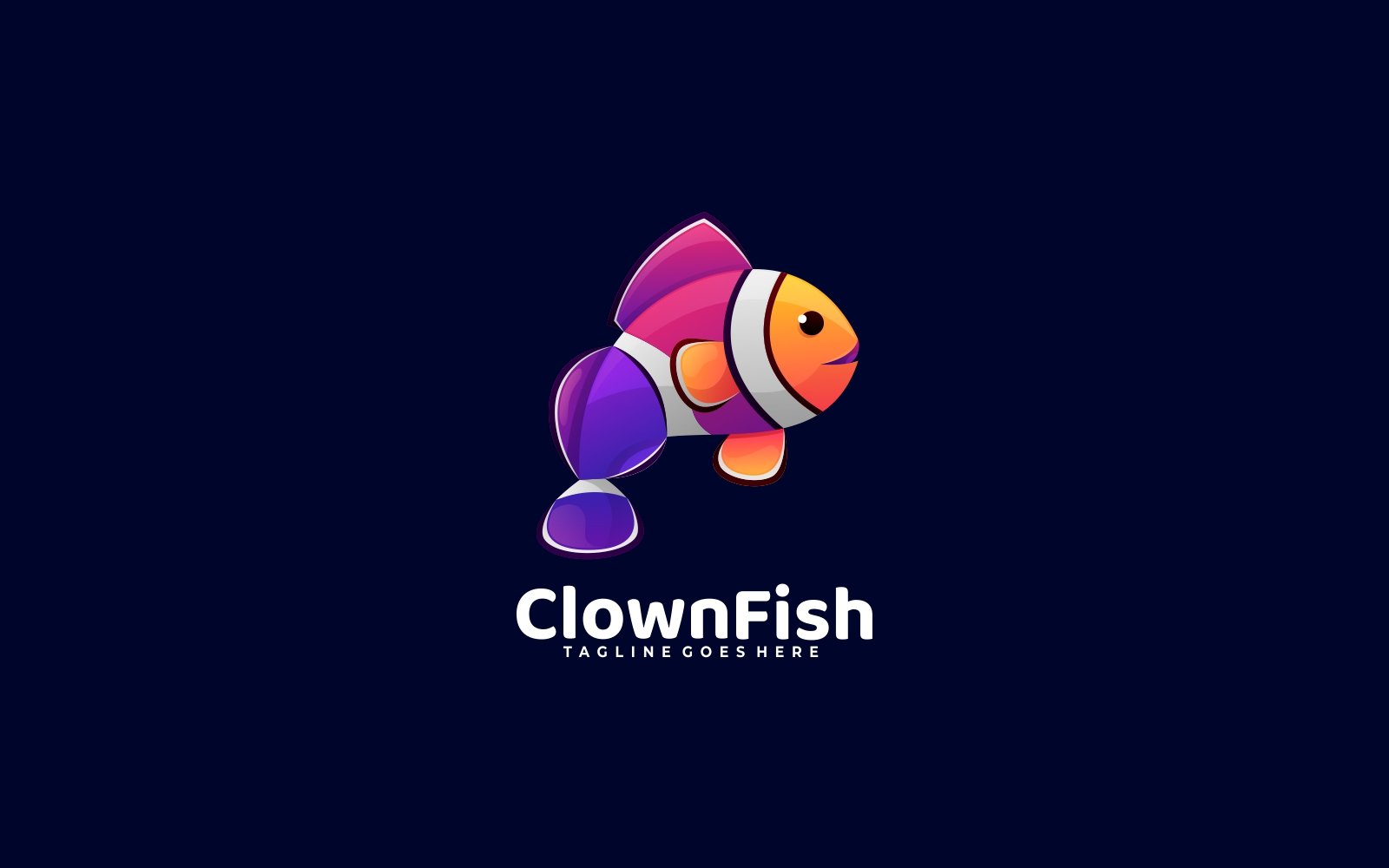 Clown Fish Gradient Colorful Logo