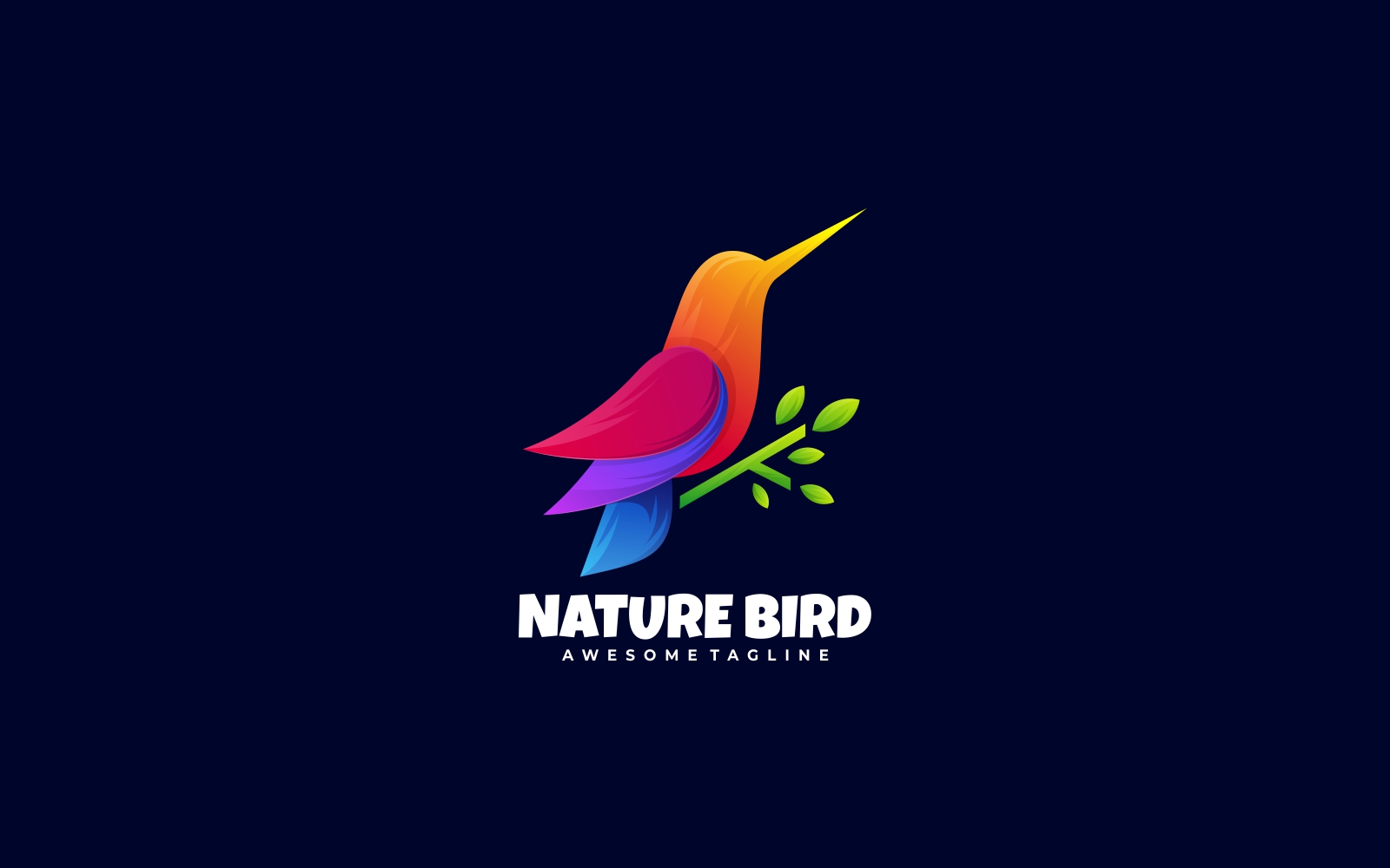 Colorful Bird 3D Gradient Logo