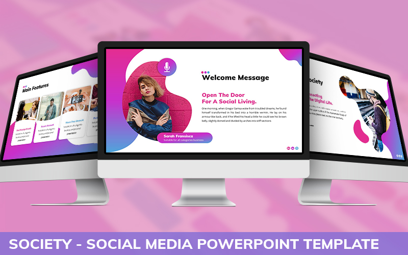 Society - Social Media Powerpoint Template