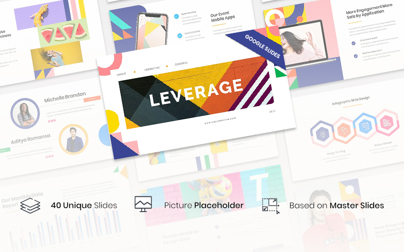 Leverage - Color Geometry Google Slides Template