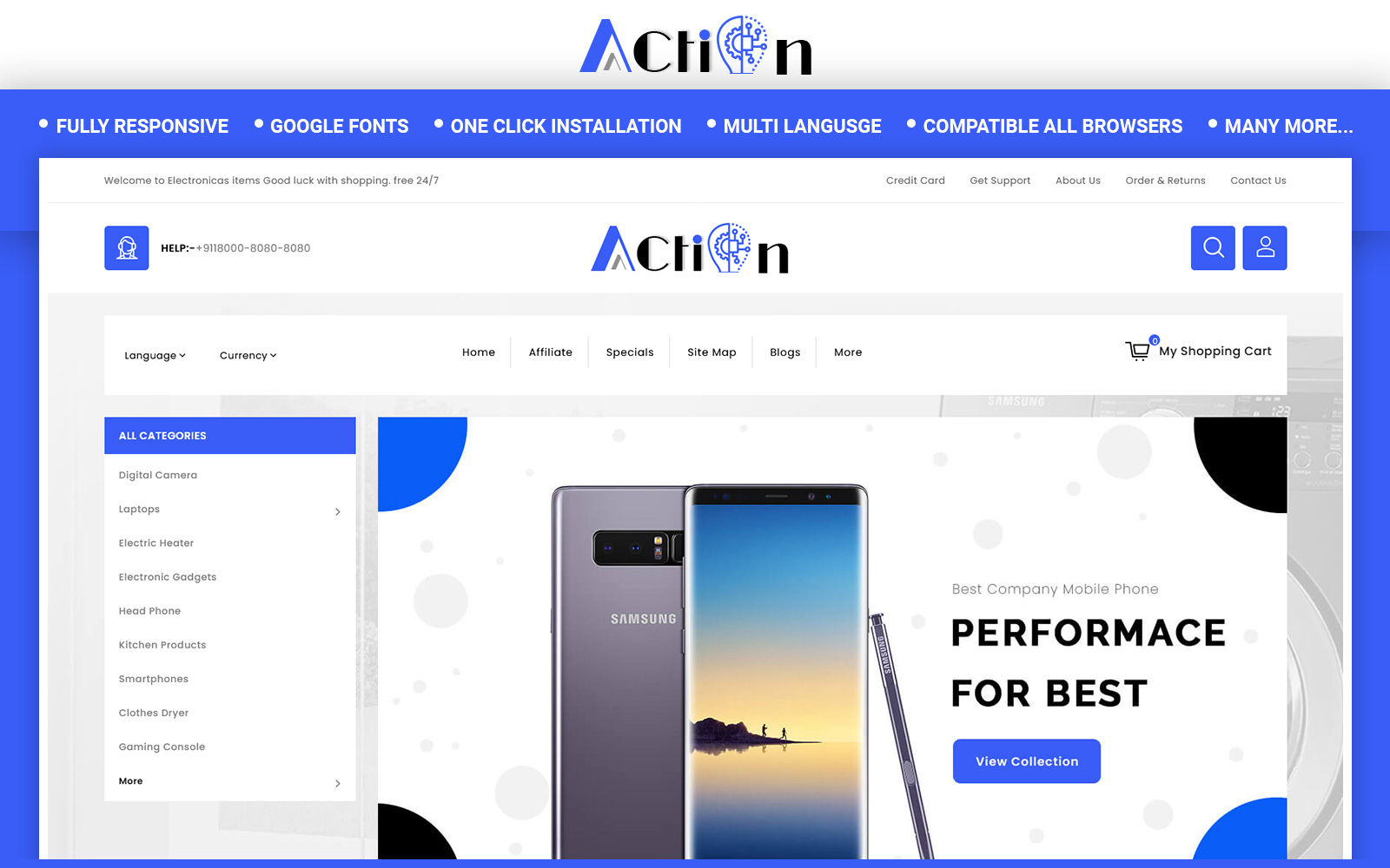 Action - Electronics Store Opencart Theme
