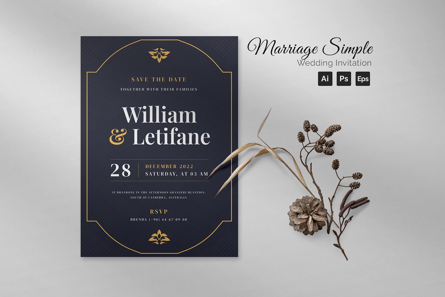 Marriage Simple Wedding Invitation