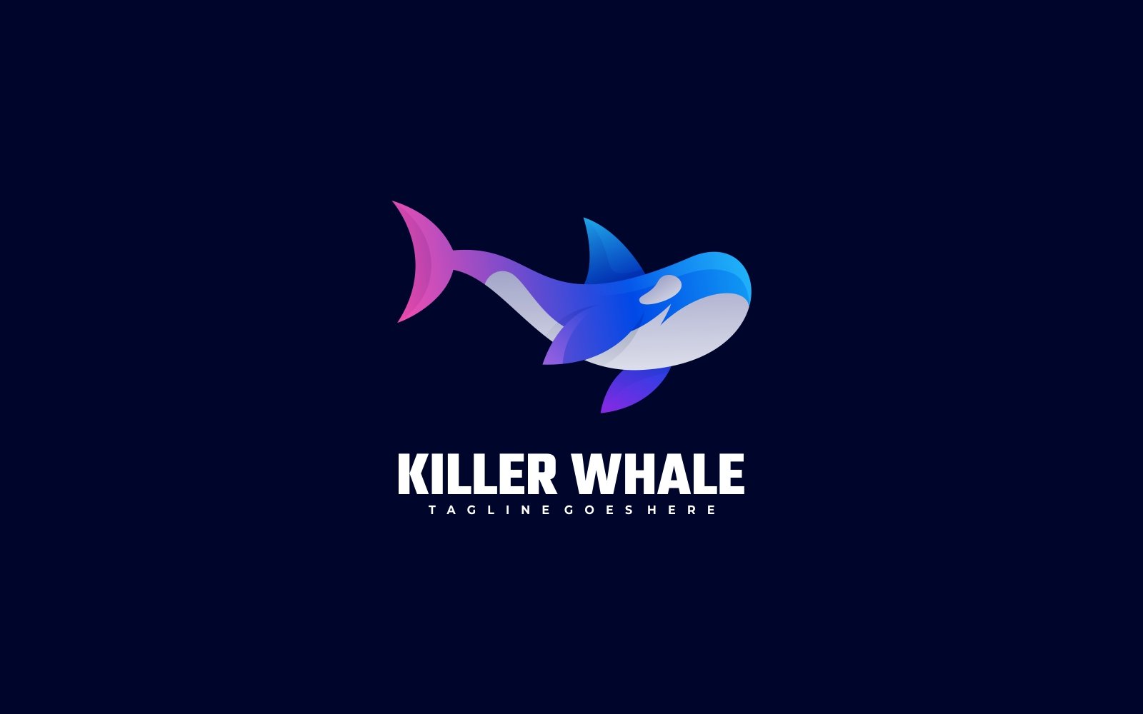 Creative Killer Whale 3D Gradient Logo - Pink, Purple and Blue