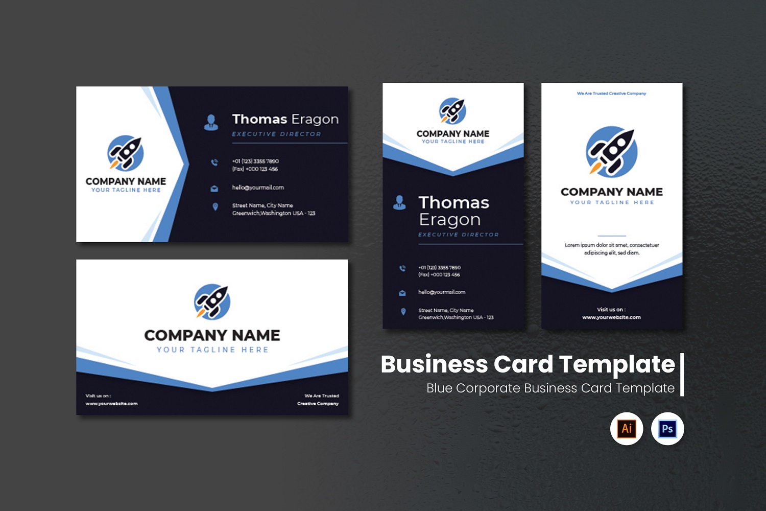 Blue Corporate Business Card