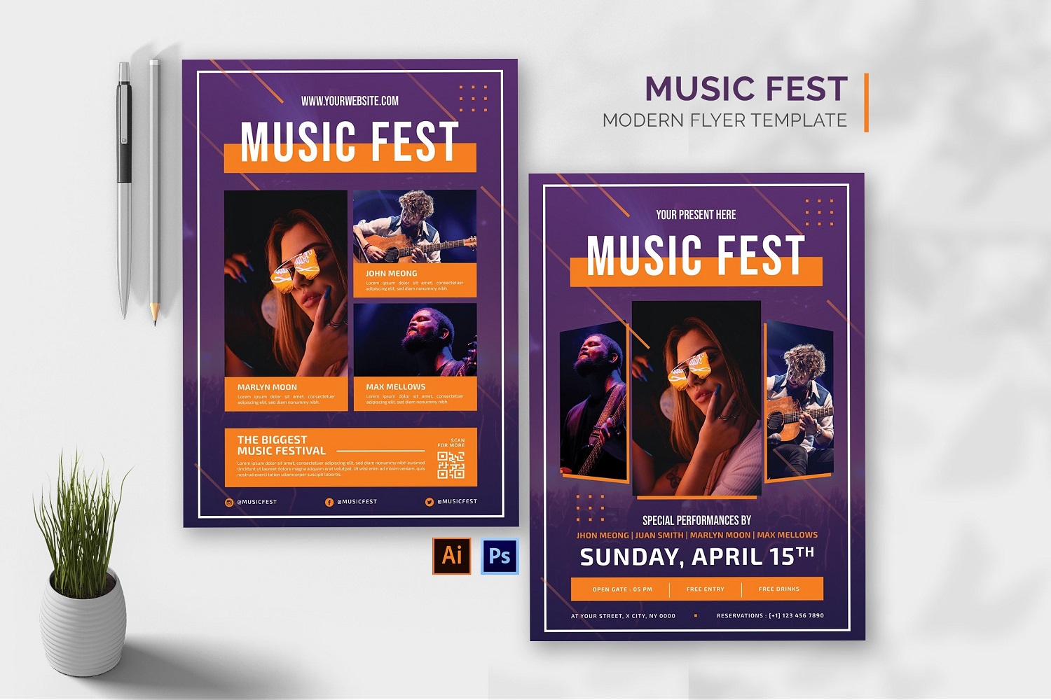 Music Fest Flyer Print Template