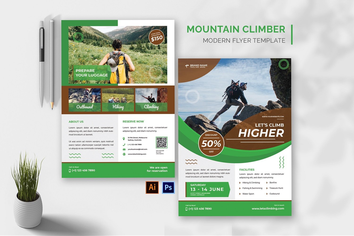 Mountain Climber Flyer Print Template