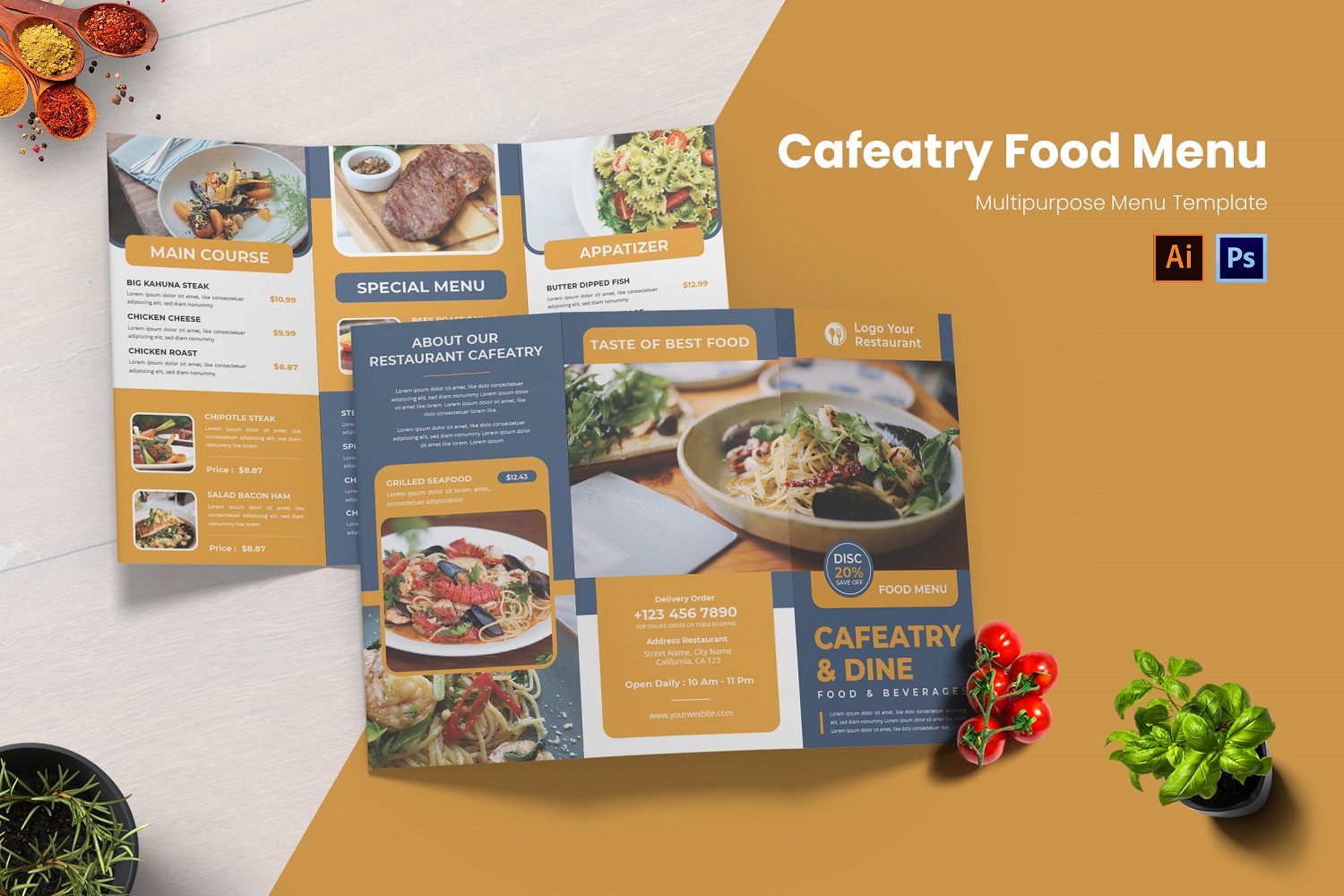 Cafeatry Food Menu Print Template