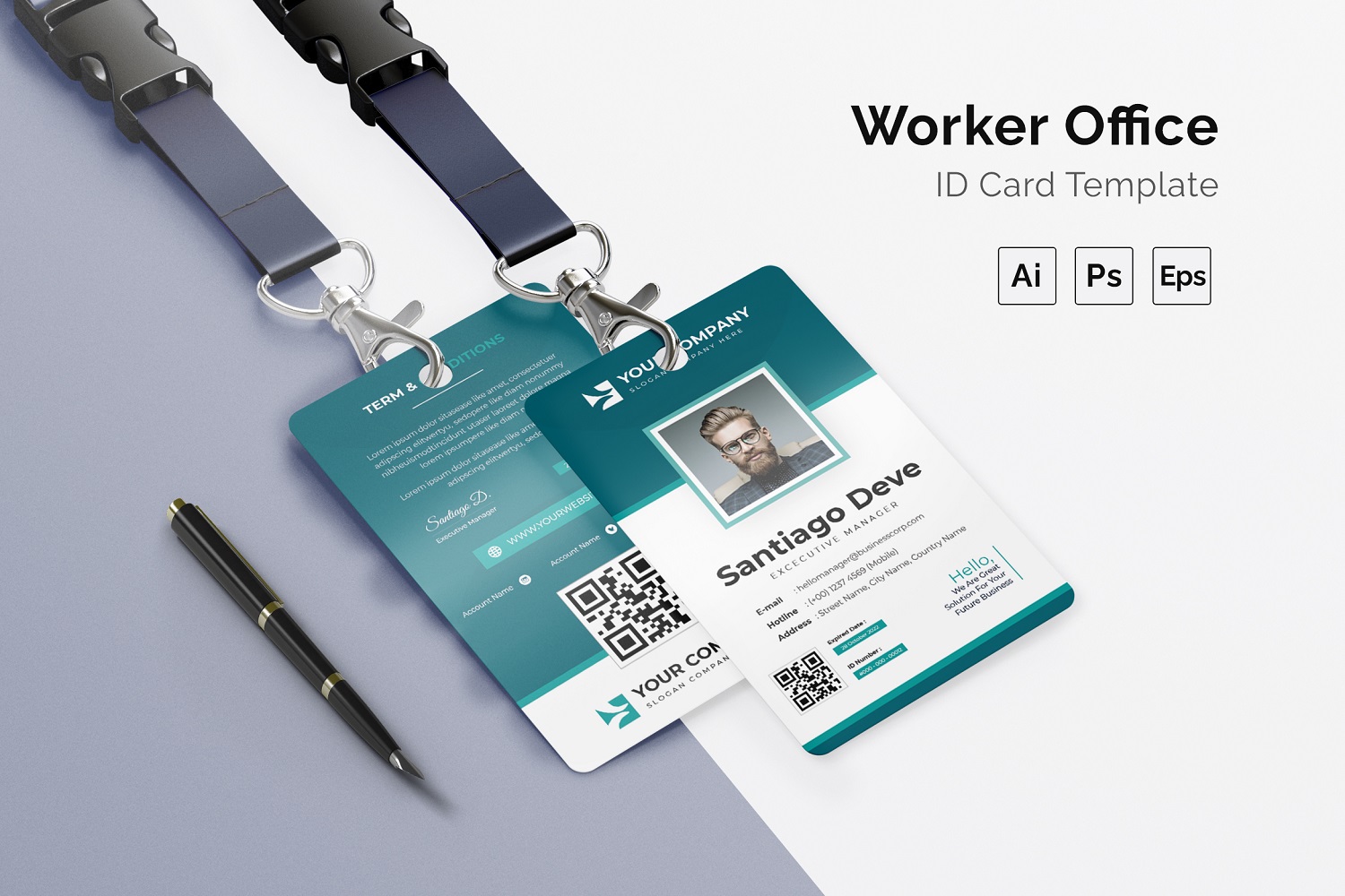 Worker Office Id Card Print Template