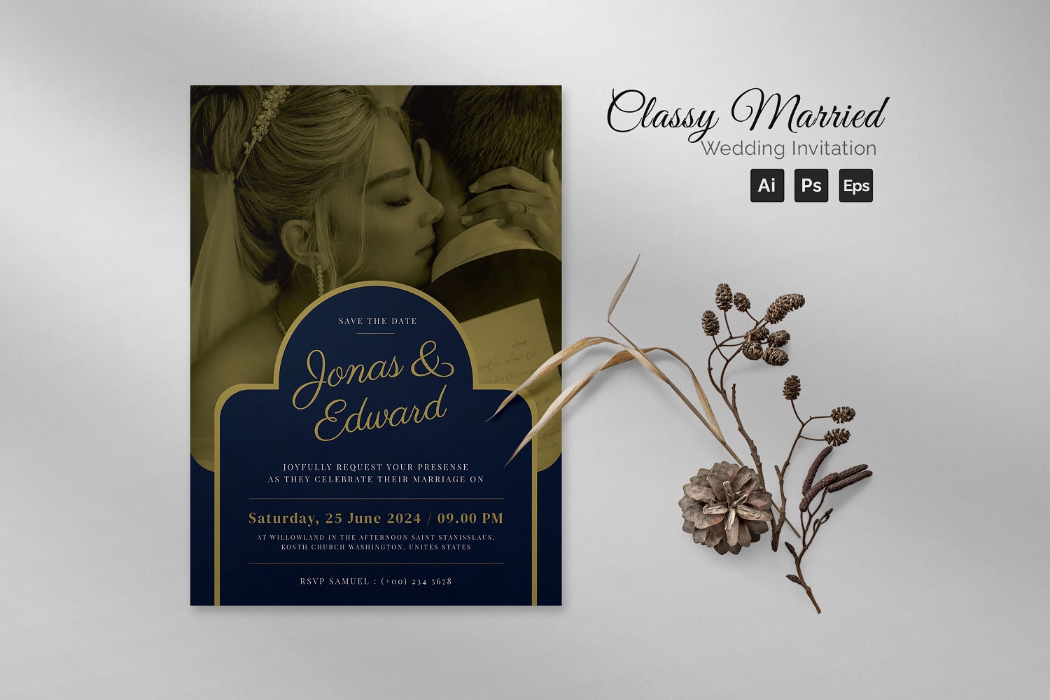 Classy Married Wedding Invitation