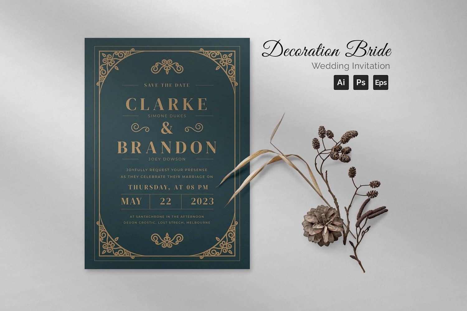 Decoration Bride Wedding Invitation