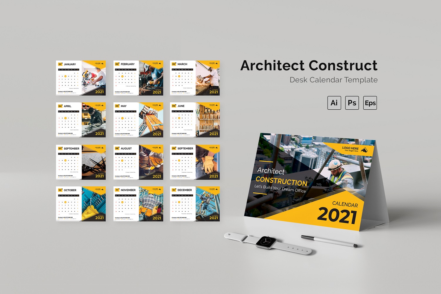 Architect Construct Desk Calendar