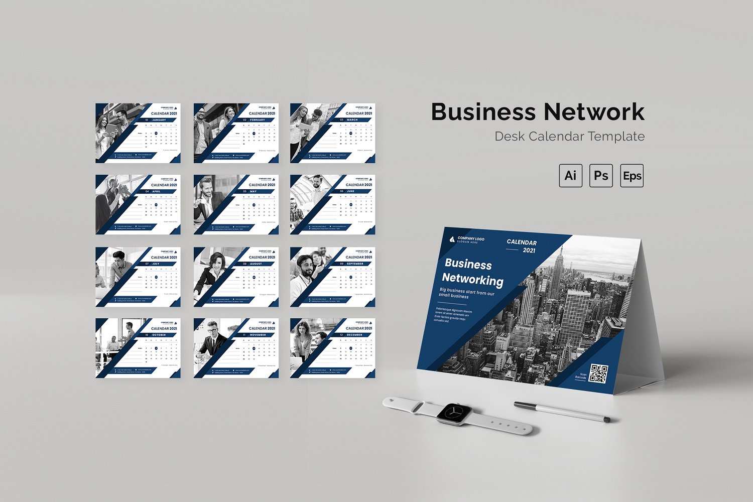 Business Network Desk Calendar