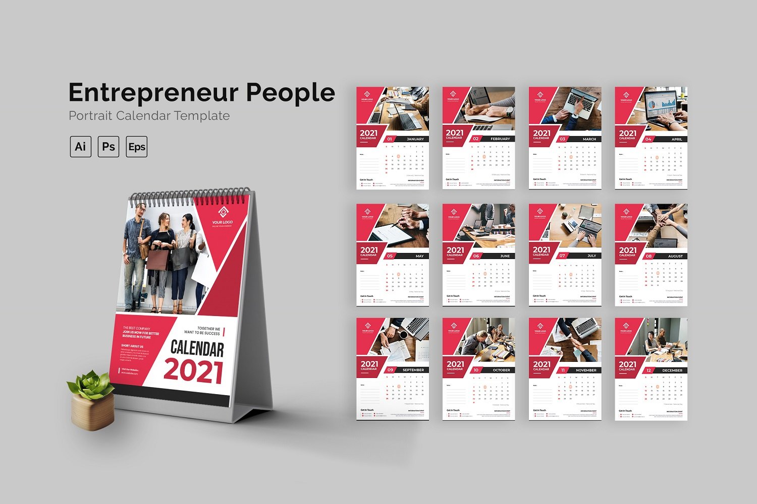 Entrepreneur People Calendar Portrait