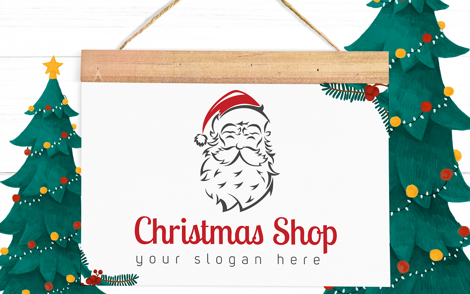 Christmas Shop Logo Design Template
