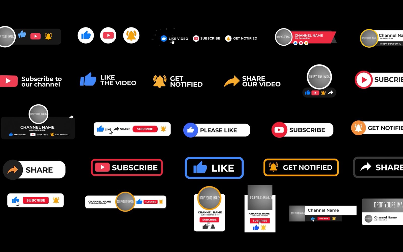 YouTube Subscribe Elements Motion Graphics template