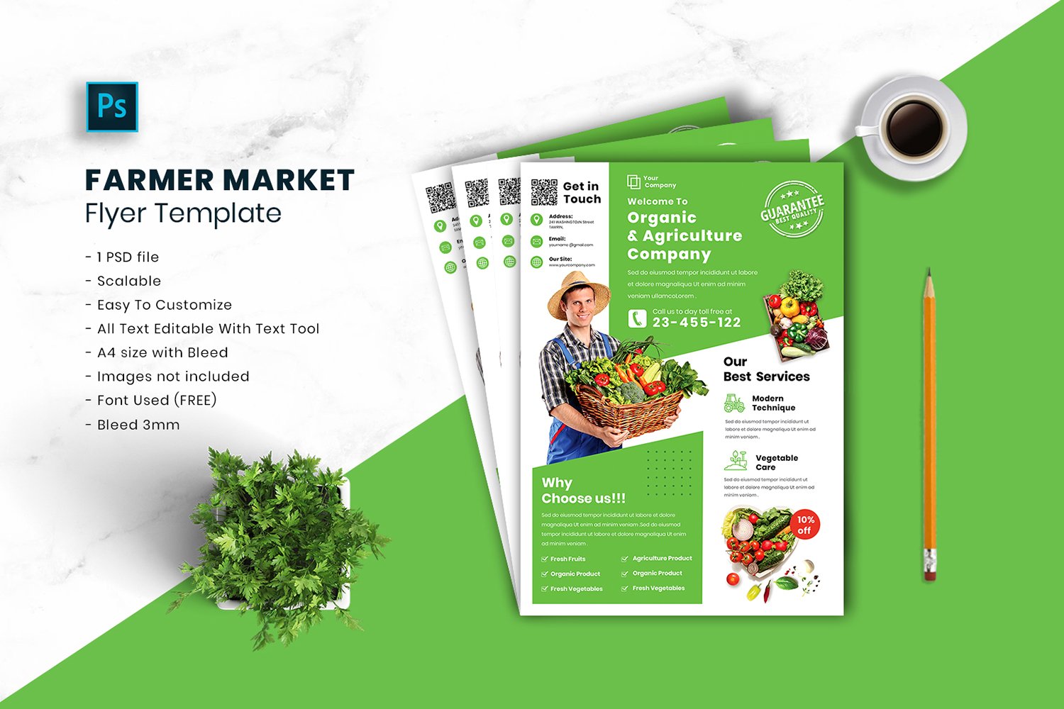 Farmer Market Flyer Template vol.19