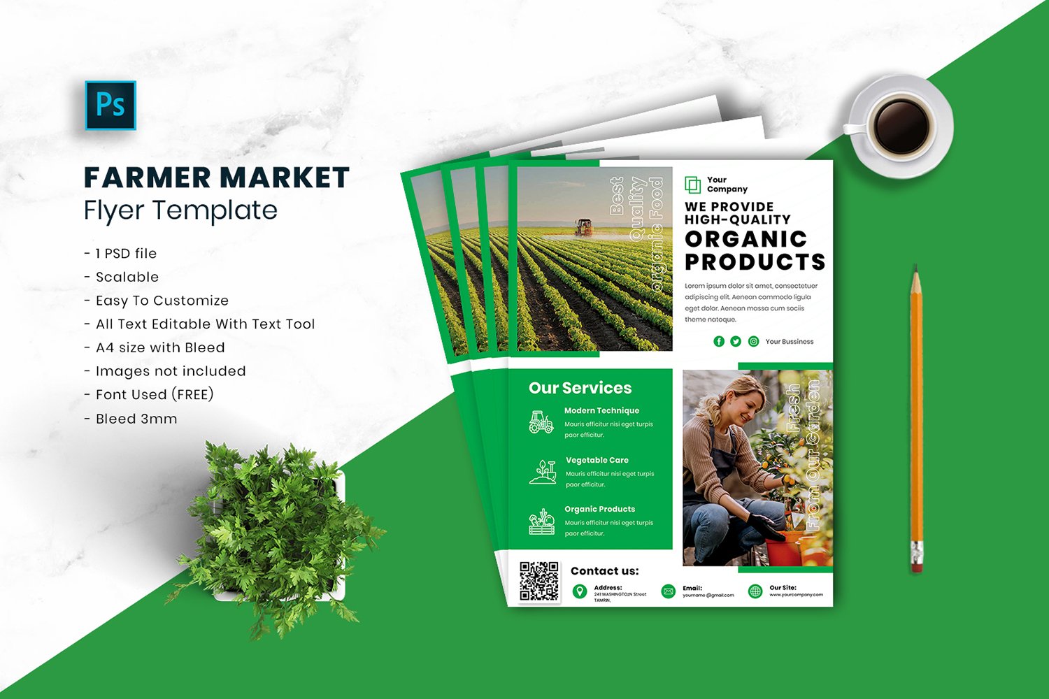 Farmer Market Flyer Template vol.23