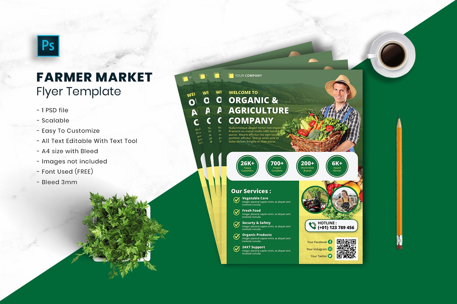 Farmer Market Flyer Template vol.24