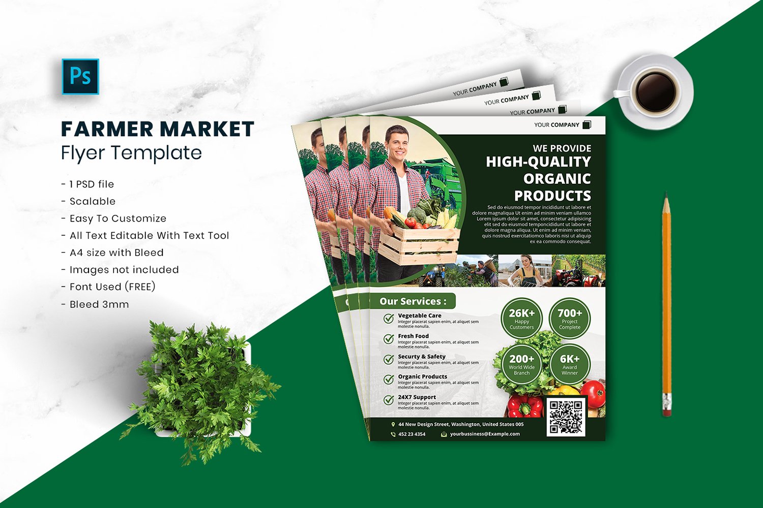 Farmer Market Flyer Template vol.25