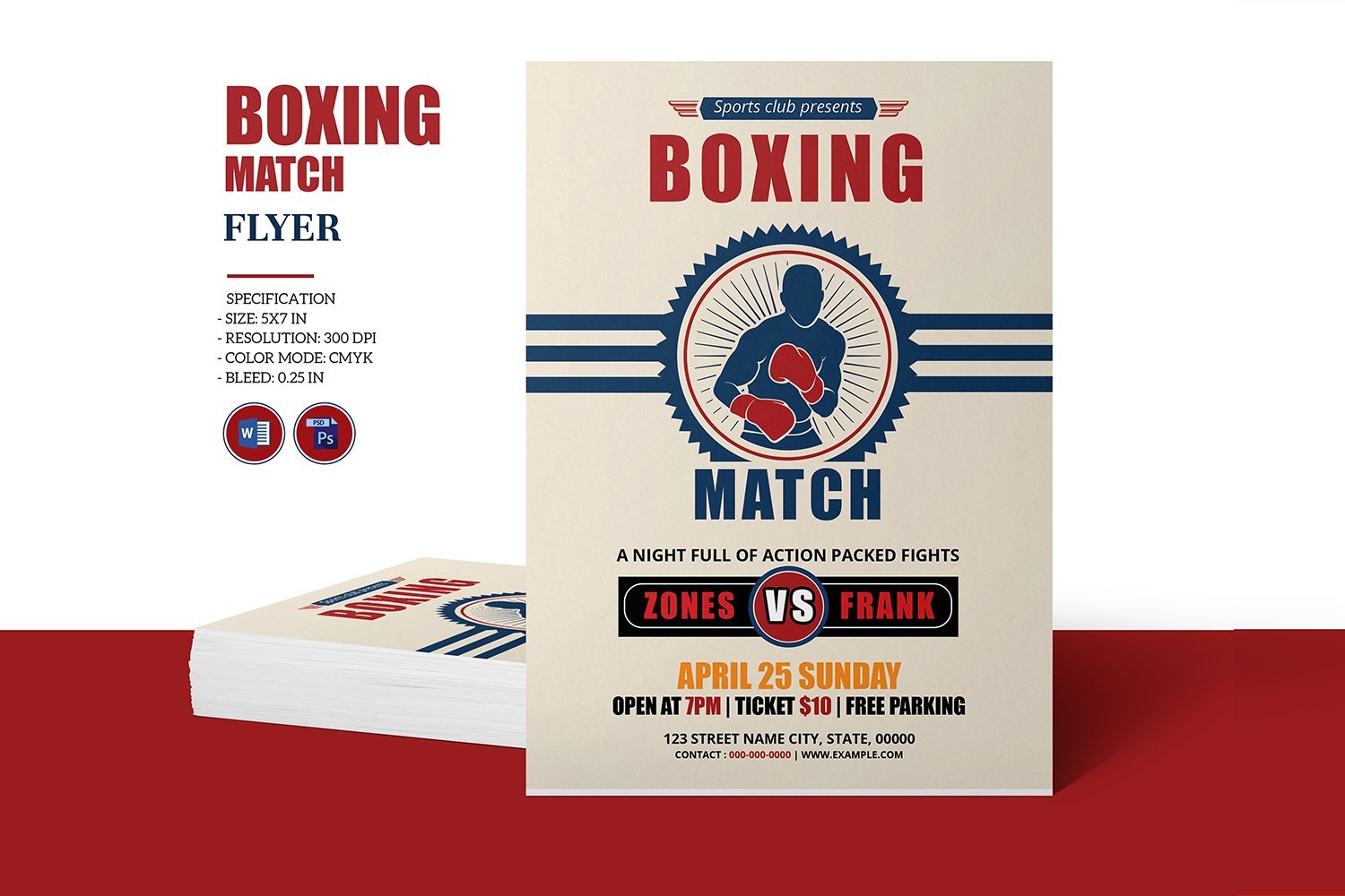 Boxing Tournament Flyer Corporate Identity Template