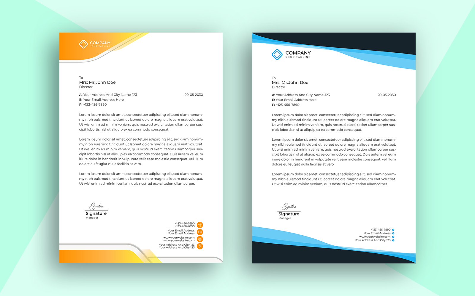 Corporate Professional Creative And Modern Letterhead Simple Design Template Vector Design