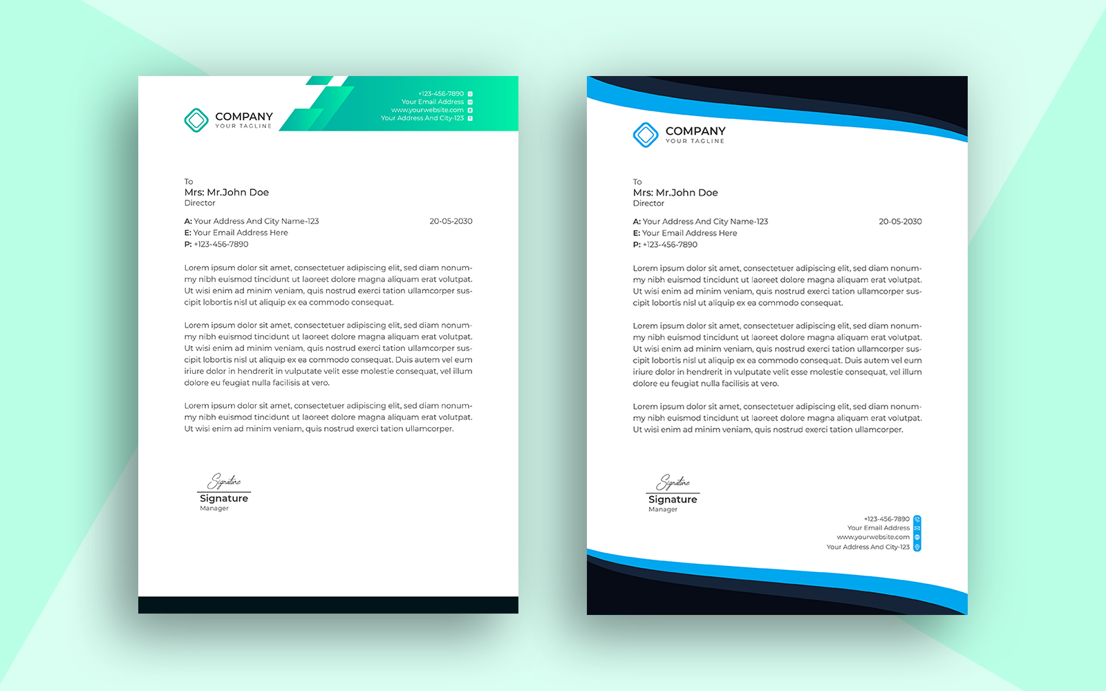 Professional Product Manager Modern Letterhead Simple Design Template