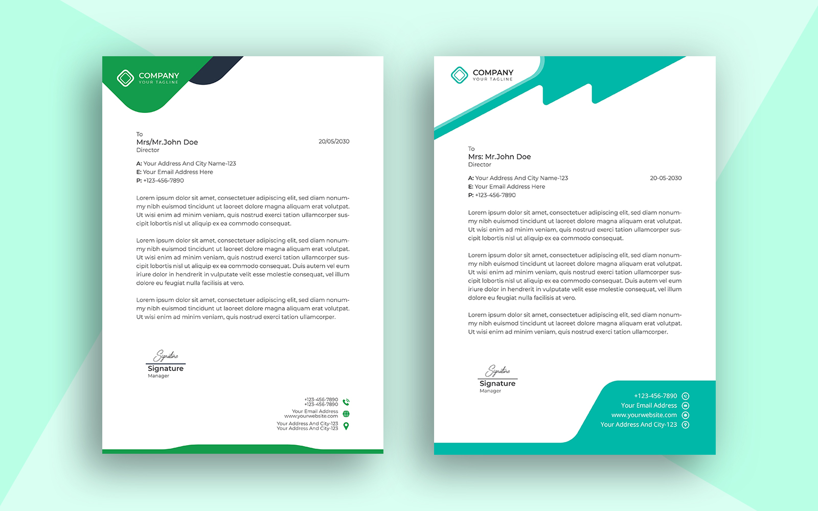 Creative Marketing Agency And Minimalist Letterhead Simple Design Template