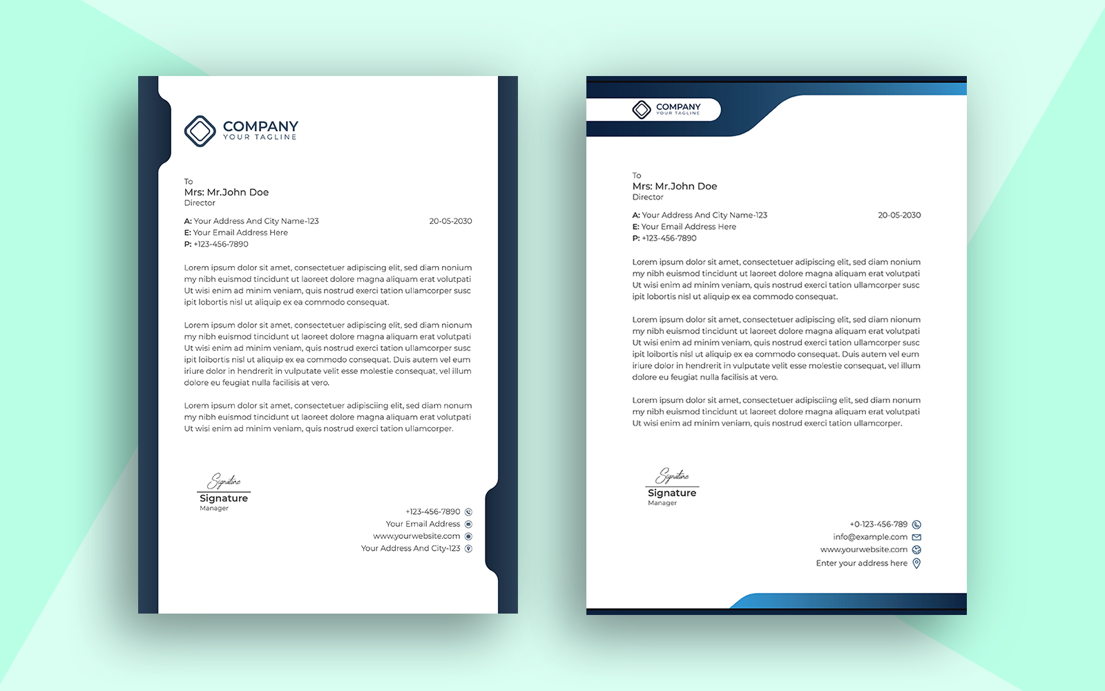 Digital Marketing Agency Letterhead Simple and Minimalist Design Template