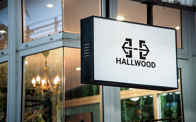 H Letter Hallwood Logo Design Template