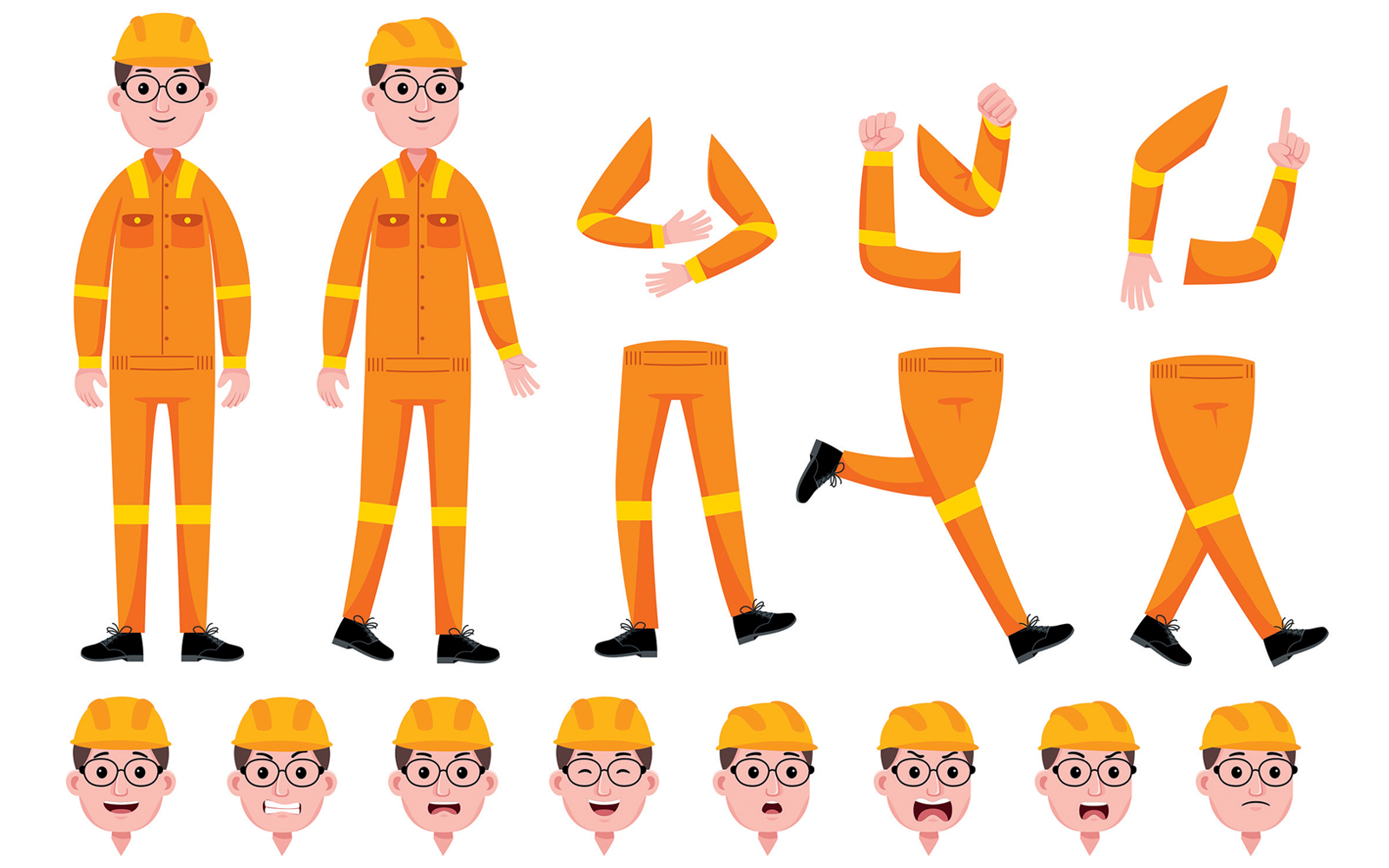 Stylized Characters Set for Animation #07 Vectors