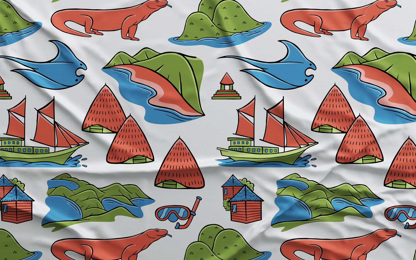 Labuan Bajo #01 - Vector Seamless Pattern