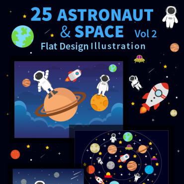 Space Moon Illustrations Templates 188775