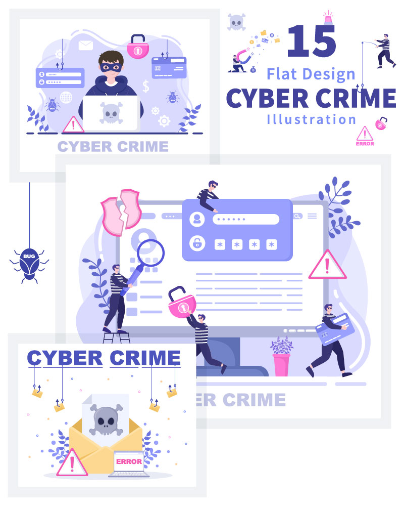 15 Cyber Crime Illustration