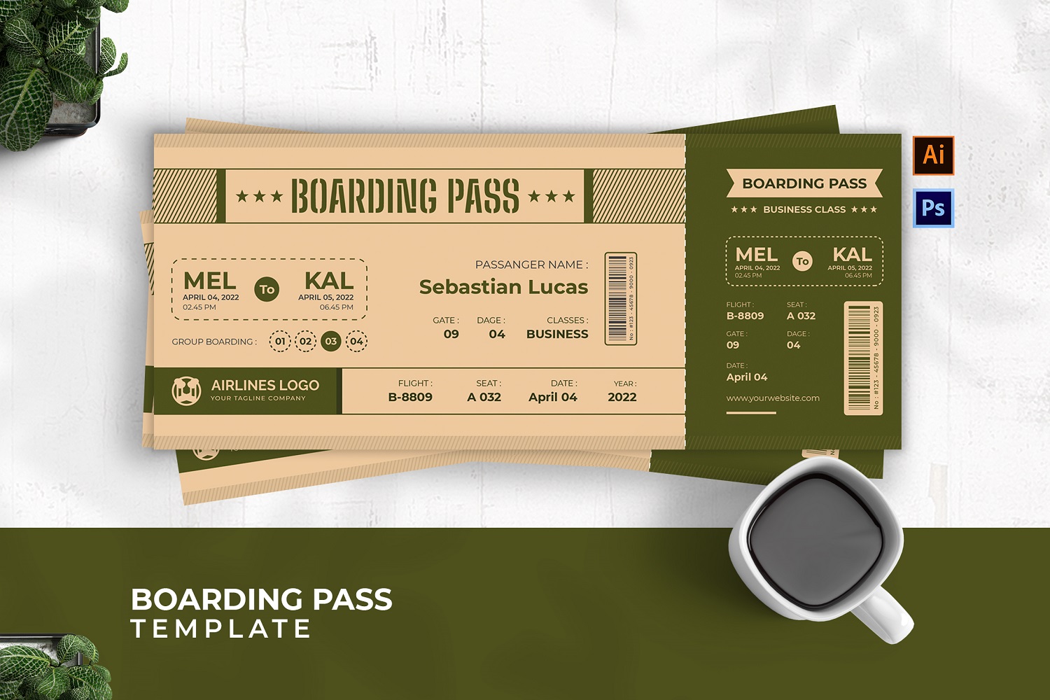 Classy Vintage Boarding Pass