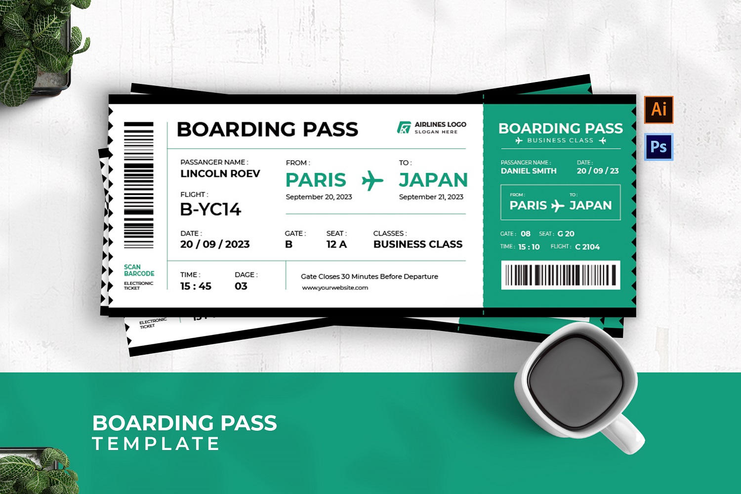 Airlines Ticket Boarding Pass