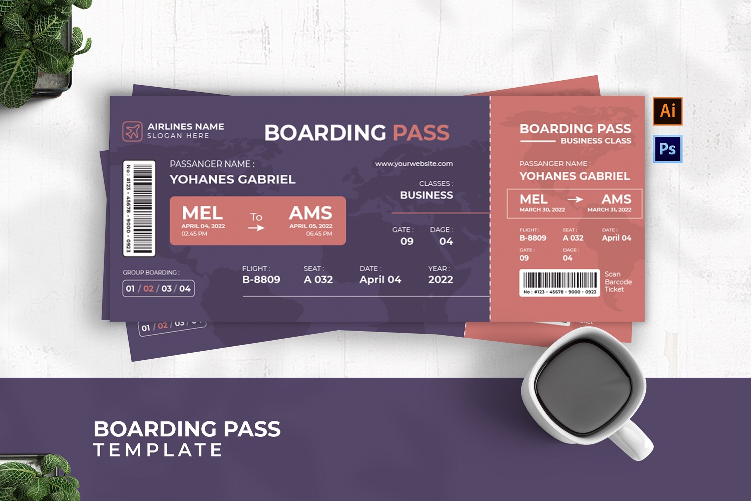 Flight Transport Boarding Pass