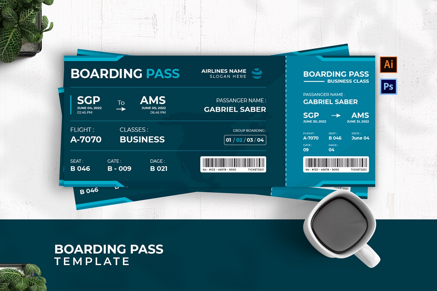 Fligth Tourism Boarding Pass