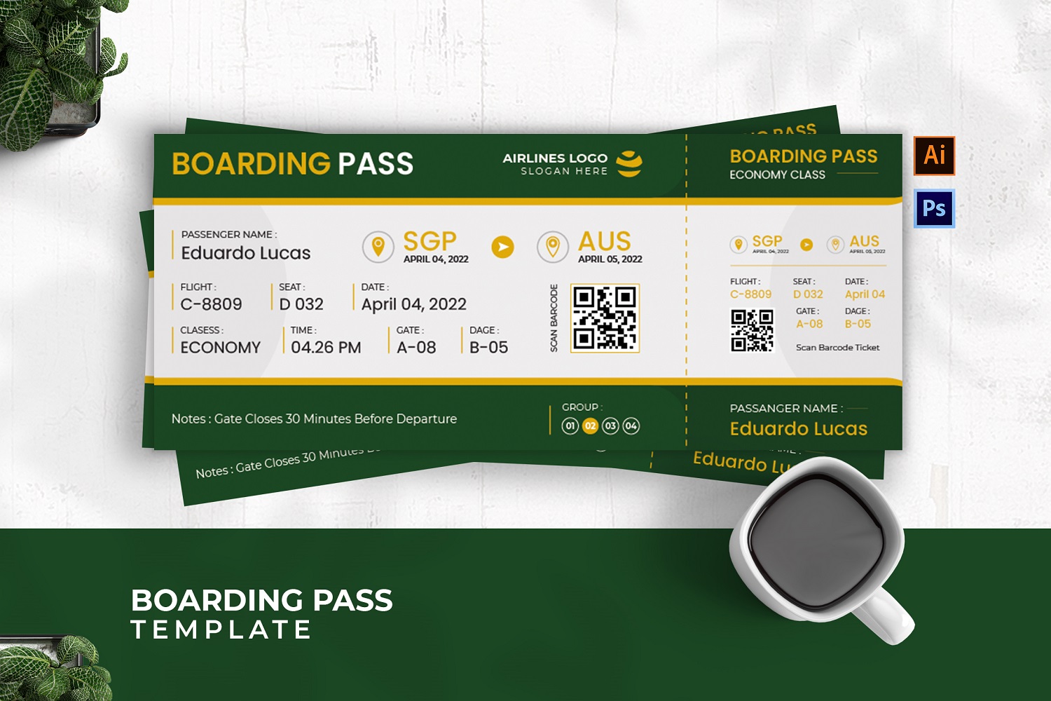 Green Concept Boarding Pass