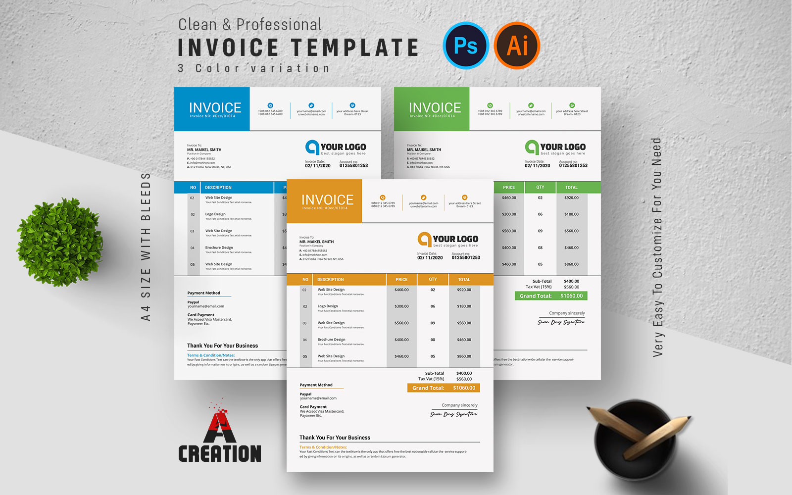 Minimalist Invoice - Corporate Identity Template