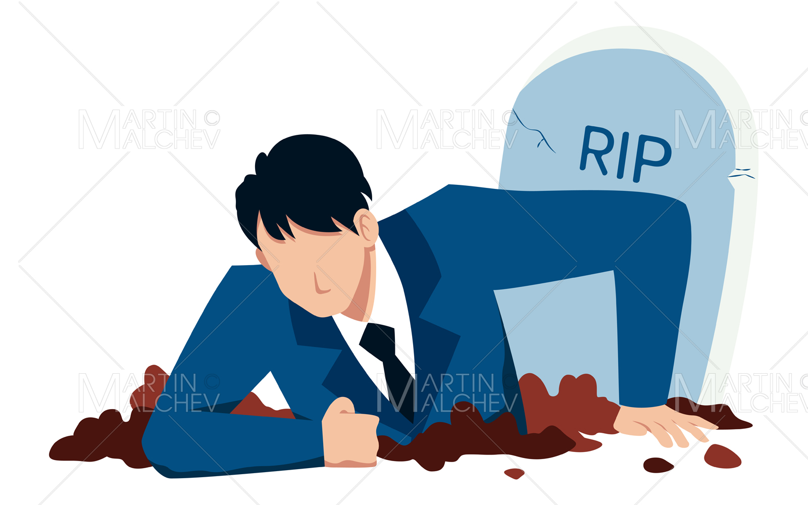 Business Resurrection Concept Vector Illustration