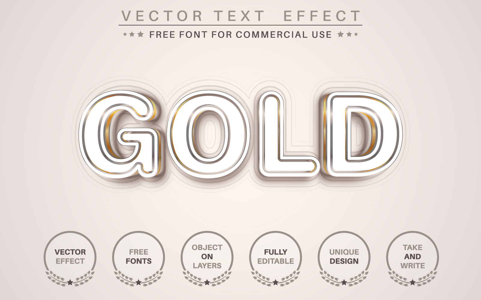 Gold Line - Editable Text Effect, Font Style, Graphics Illustration