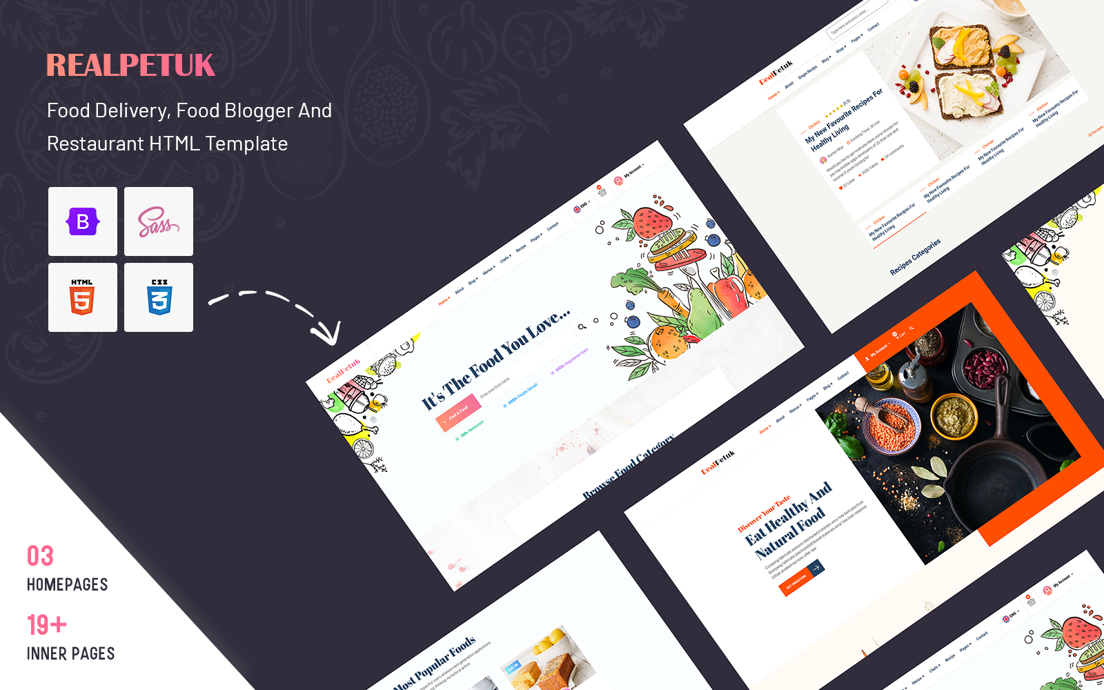 Realpetuk - Food Delivery, Food Blogger and Restaurant HTML Template